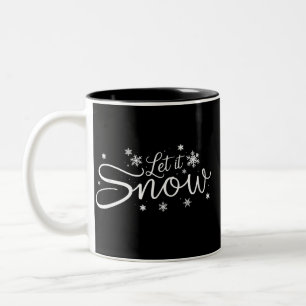 Caneca De Café Em Dois Tons Amante da Neve Férias Floco de Neve Natal Feliz