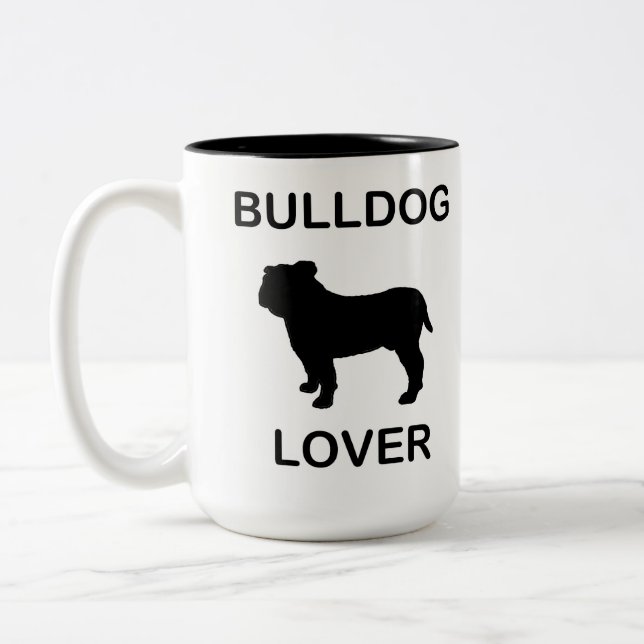 Caneca De Café Em Dois Tons amante de buldogue (Esquerda)