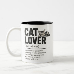 Caneca De Café Em Dois Tons Amante de Gatos