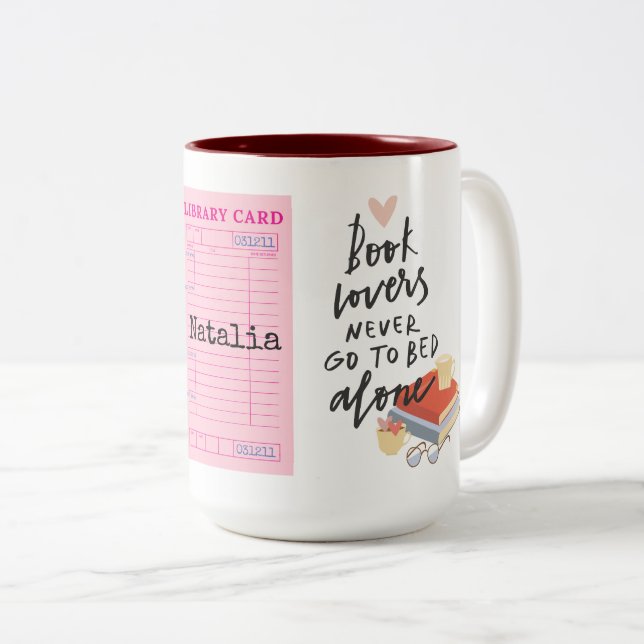Caneca De Café Em Dois Tons Amante de livros (Frente Esquerda)