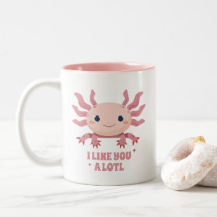 Caneca De Café Em Dois Tons Amante de os animais Moderno Engraçado Axolotl Eng