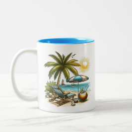 Caneca De Café Em Dois Tons Amante de praia