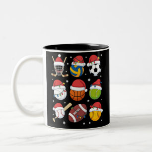 Caneca De Café Em Dois Tons Amante do Esporte de Natal Esporte Bola Jogador