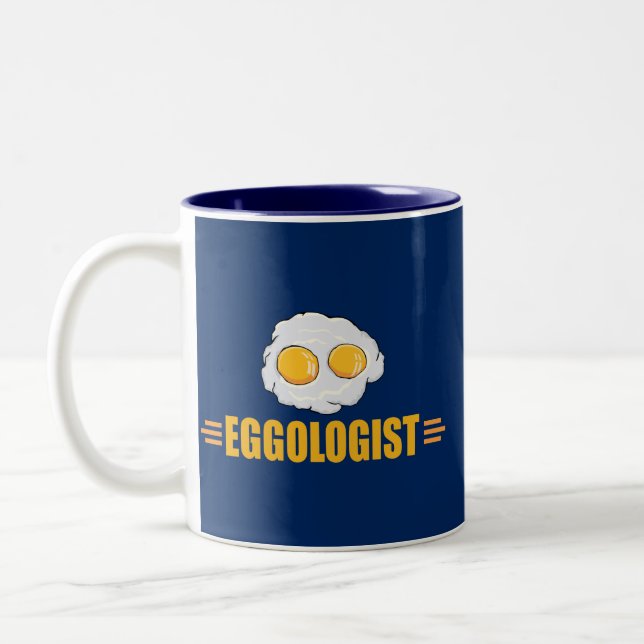 Caneca De Café Em Dois Tons Amante engraçado do ovo (Esquerda)