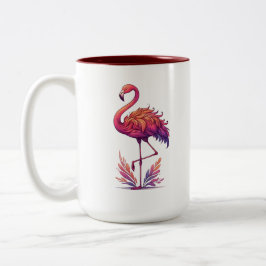 Caneca De Café Em Dois Tons Amante Flamingo Grande
