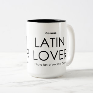 Caneca De Café Em Dois Tons Amante genuíno do latim -- também fã do grego anti
