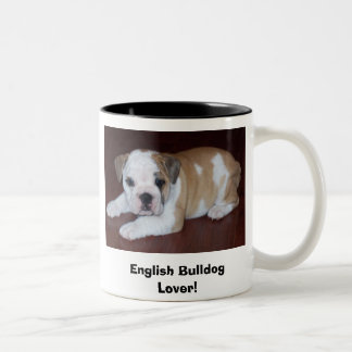 Caneca De Café Em Dois Tons Amante inglês do buldogue!