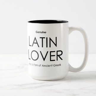 Caneca De Café Em Dois Tons Amante Latino Genuíno -- também fã do Grego Antigo