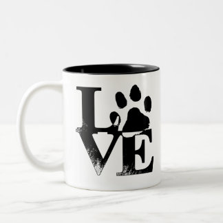 Caneca De Café Em Dois Tons Amantes de cachorros adoráveis