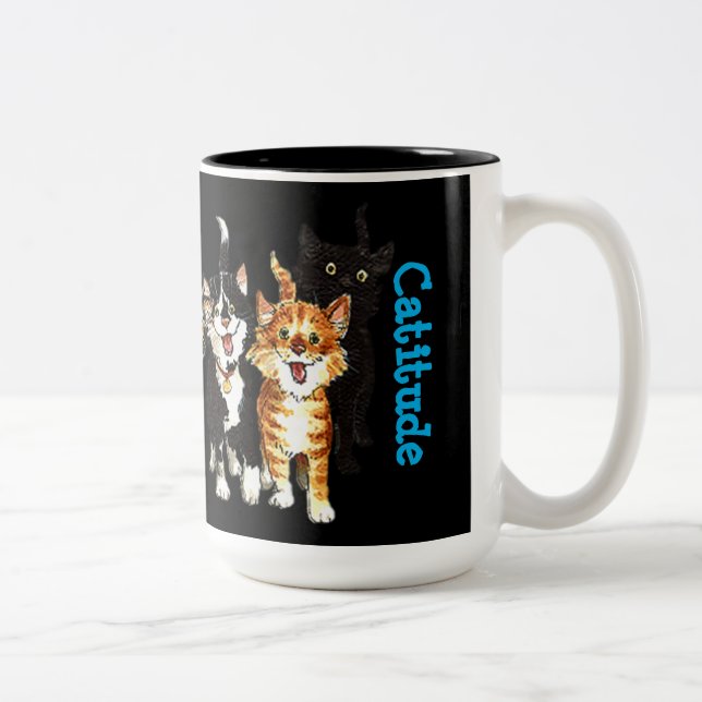 Caneca De Café Em Dois Tons Amantes de Gato de Reconhecimento (Direita)