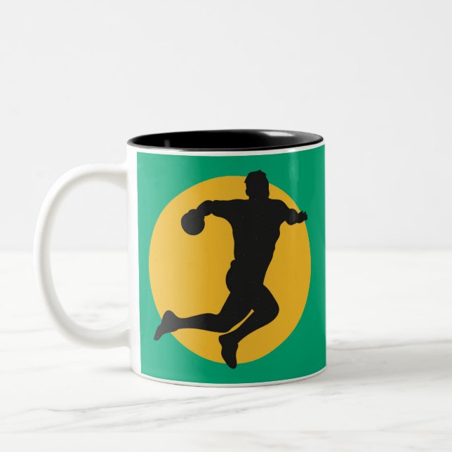 Caneca De Café Em Dois Tons Amantes de handebol, andebol (Esquerda)