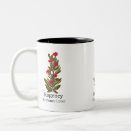 Caneca De Café Em Dois Tons Amantes de romance de design florais vermelhos, am