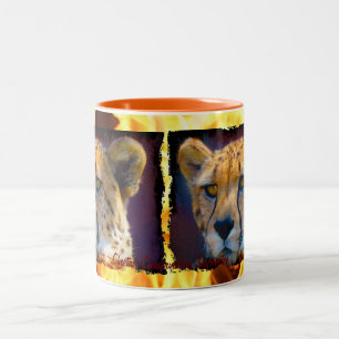 Caneca De Café Em Dois Tons Amantes dos animais selvagens cinco grandes de