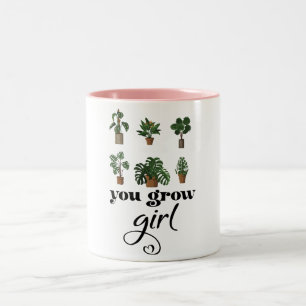 Caneca De Café Em Dois Tons Amantes engraçados do plante da Moça Crescente