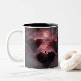 Caneca De Café Em Dois Tons Amantes Entwinados