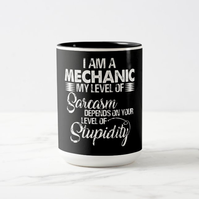 Caneca De Café Em Dois Tons Amantes Mecânicos | Sou Mecânico (Centro)