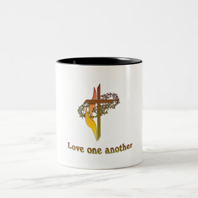 Caneca De Café Em Dois Tons Amar um ao outro (Centro)