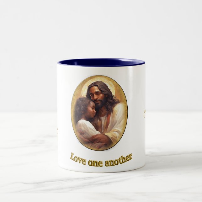 Caneca De Café Em Dois Tons Amar um ao outro (Centro)