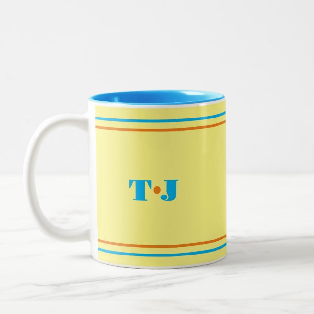 Caneca De Café Em Dois Tons Amarelo Brilhante Personalizado (Esquerda)
