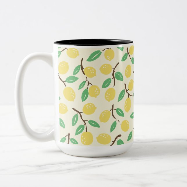 Caneca De Café Em Dois Tons Amarelo Verde Cítrico Zesty (Esquerda)