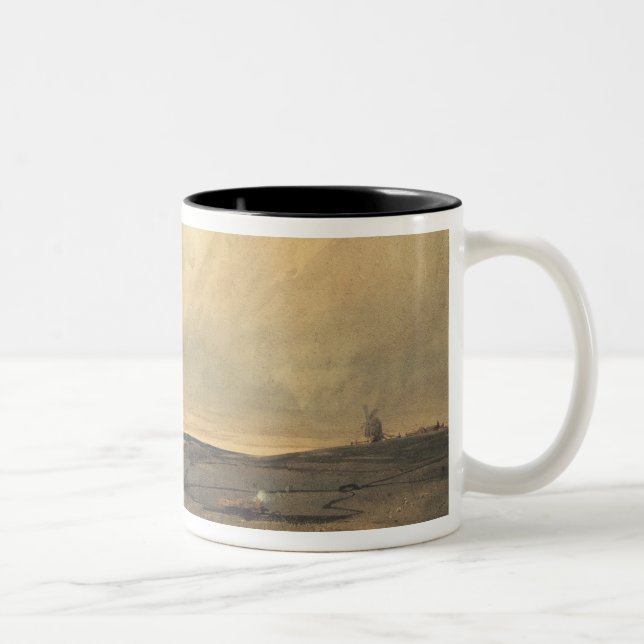 Caneca De Café Em Dois Tons Amarre com moinho de vento (Direita)