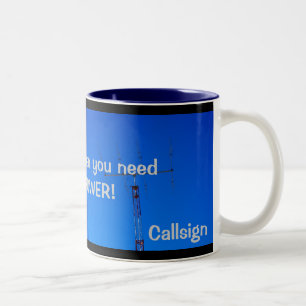 Caneca De Café Em Dois Tons Amateur Radio QRO e Callsign Mug
