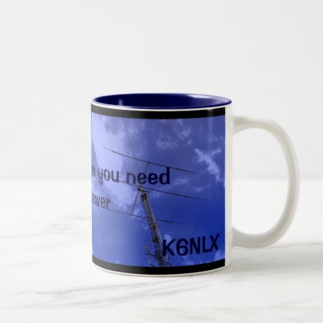 Caneca De Café Em Dois Tons Amateur Radio QRO e Callsign Mug (Direita)
