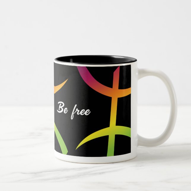 Caneca De Café Em Dois Tons Amazigh be free mug (Direita)