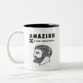 Caneca De Café Em Dois Tons amazigh rei Massinissa Kabyle algerie Marrocos