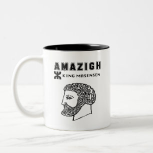 Caneca De Café Em Dois Tons amazigh rei Massinissa Kabyle algerie Marrocos