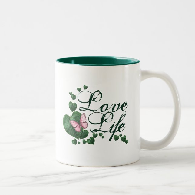 Caneca De Café Em Dois Tons Ame a vida (Direita)