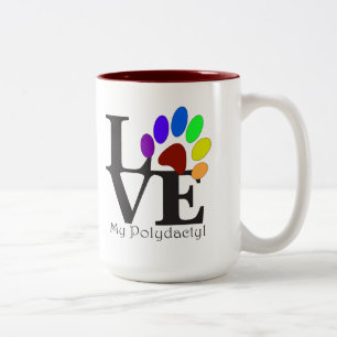 Caneca De Café Em Dois Tons AME Meu Polidátilo - Canhão de 15 oz