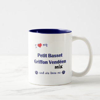 Caneca De Café Em Dois Tons Ame minha pequeno mistura de Griffon Vendeen do
