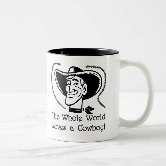Caneca De Café Em Dois Tons Ame um Cowboy (Direita)