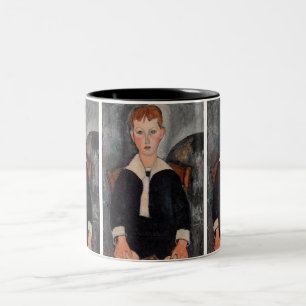 Caneca De Café Em Dois Tons Amedeo Modigliani - Menino de um Terno de Marinhei