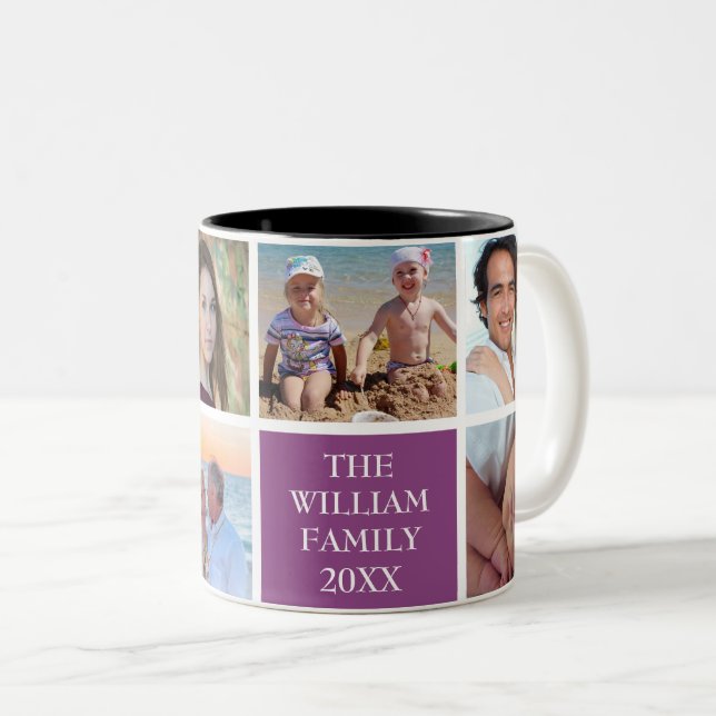 Caneca De Café Em Dois Tons Ameixa feita sob encomenda personalizada da (Frente Esquerda)