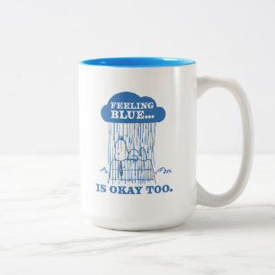 Caneca De Café Em Dois Tons Amendoins Snoopy Feeling Blue Também Está Bem