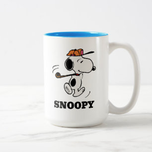 Caneca De Café Em Dois Tons Amendoins Snoopy Golf Swing