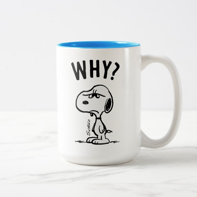 Caneca De Café Em Dois Tons Amendoins | Snoopy Wonders Why? (Direita)