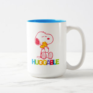 Caneca De Café Em Dois Tons Amendoins   Snoopy & Woodstock Huggable