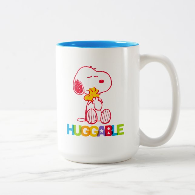 Caneca De Café Em Dois Tons Amendoins | Snoopy & Woodstock Huggable (Direita)
