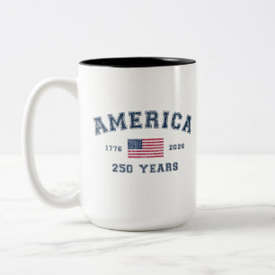 Caneca De Café Em Dois Tons América 250 Anos Bandeira EUA Estados Unidos 4 de 
