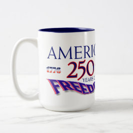 CANECA DE CAFÉ EM DOIS TONS AMÉRICA 250 ANOS DE LIBERDADE ESTATUA DA LIBERDADE