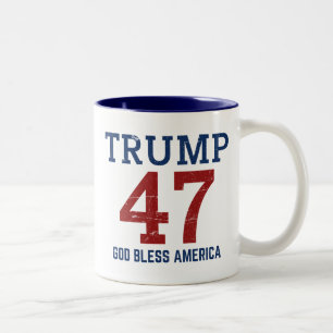 Caneca De Café Em Dois Tons América Deus abençoe Trump 47