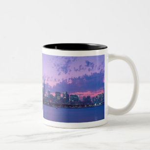 Caneca De Café Em Dois Tons América do Norte, EUA, IL. Horizonte de Chicago ao