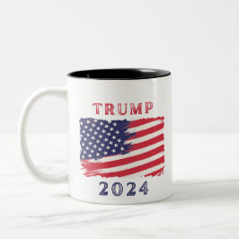 Caneca De Café Em Dois Tons American Flag Trump 2024 Mug