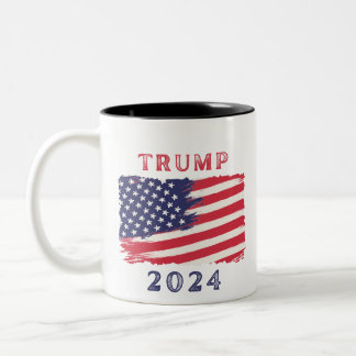 Caneca De Café Em Dois Tons American Flag Trump 2024 Mug