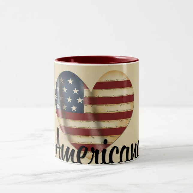 Caneca De Café Em Dois Tons Americana Coração (Centro)