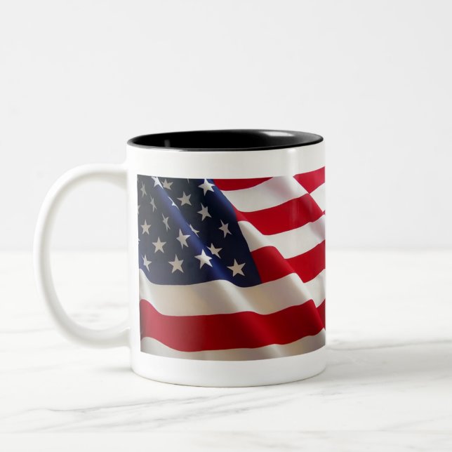 Caneca De Café Em Dois Tons Americano-bandeira (Esquerda)