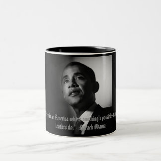 Caneca De Café Em Dois Tons Americanos de Barack Obama os "… ainda acreditam